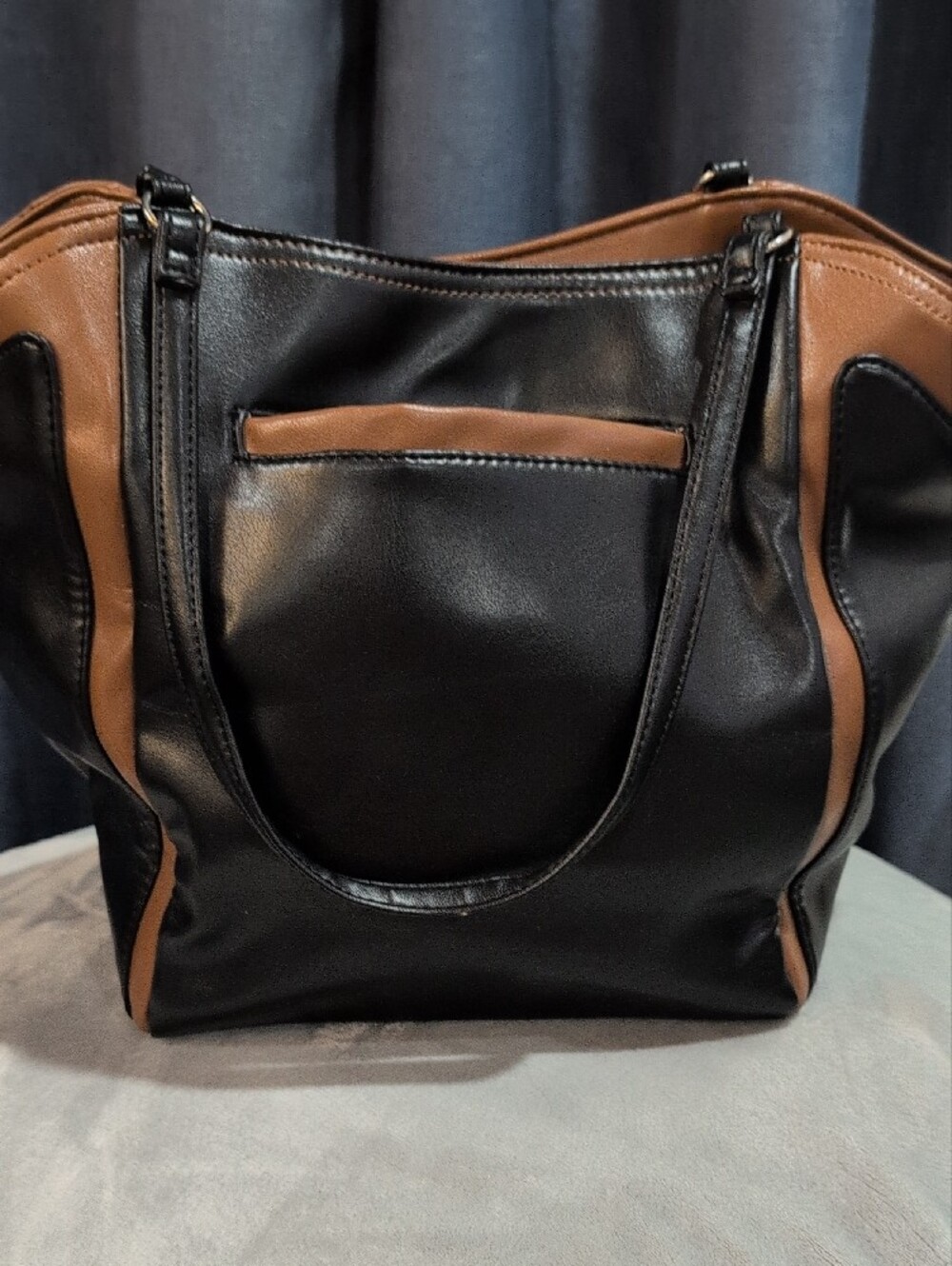 Nine West Black and Brown Two-Tone Tote - Picture 3 of 6